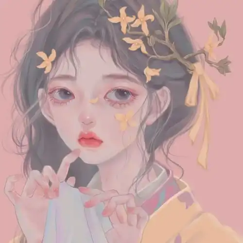 手绘女生头像没人规定一朵花必须长成向日葵或玫瑰