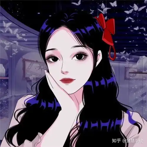 手绘可爱女孩头像高清手绘头像女生唯美简约头像手绘女生简单气质