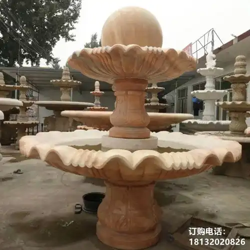 大理石荷花景观球黑河石材雕塑景观球价格