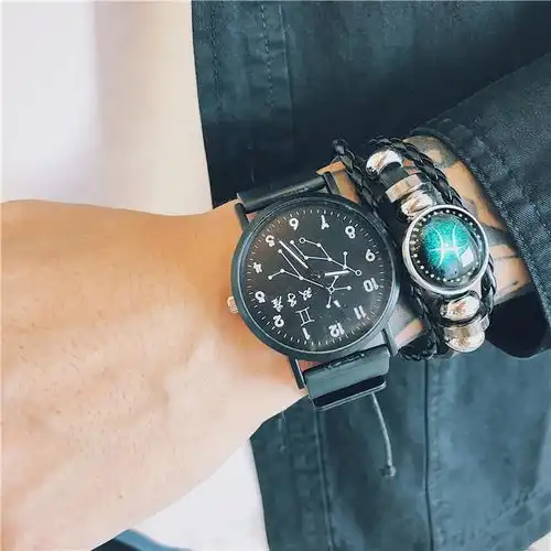 十二星座手表男士学生韩版简约时尚个性潮男休闲大气炫酷霸气欧美