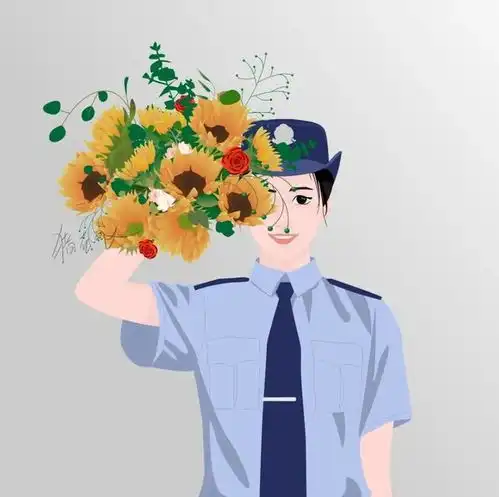 头像军人头像男生女生头像情侣头像手绘手捧花人物头像