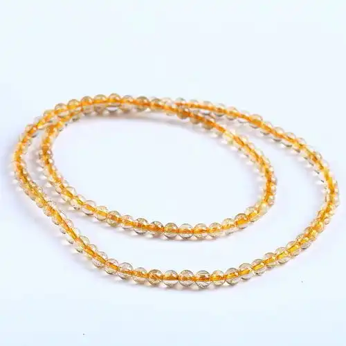 天然金发晶手链冰透金丝金发晶三圈手串转运招财水晶男女饰品