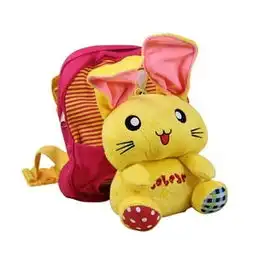 宝宝背包小兔子毛绒玩具幼儿书包韩版立体卡通送吸汗巾