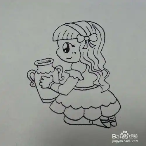 怎么画星座中的水瓶座女孩卡通儿童简笔画