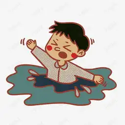 手绘落水男孩免抠图素材图片免费下载高清psd千库网图片编号9518094