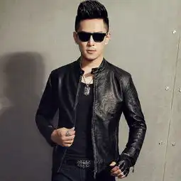 壹恺男士春季机车休闲修身加绒皮衣夹克ns53969图片大全邮乐官方网站