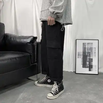 春秋冬款小脚休闲裤男士哈伦裤港风潮流直筒工装裤潮牌百搭裤