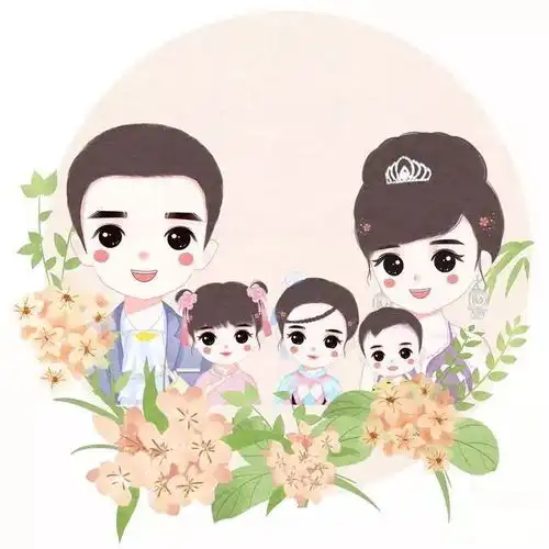 又q又好看的手绘全家福,听说每个人都能找到和自家很像的