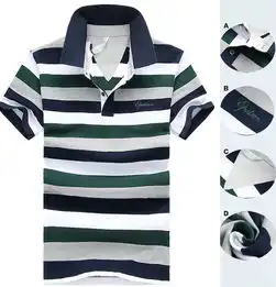 锐力克男装夏季男装t恤短袖休闲衫潮男t恤翻领男士条纹t恤fj1604