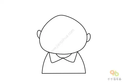 短发男孩头像简笔画