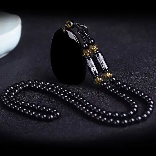 开光招财黑曜石本命佛千手观音吊坠男十二生肖普贤菩萨项链女挂坠