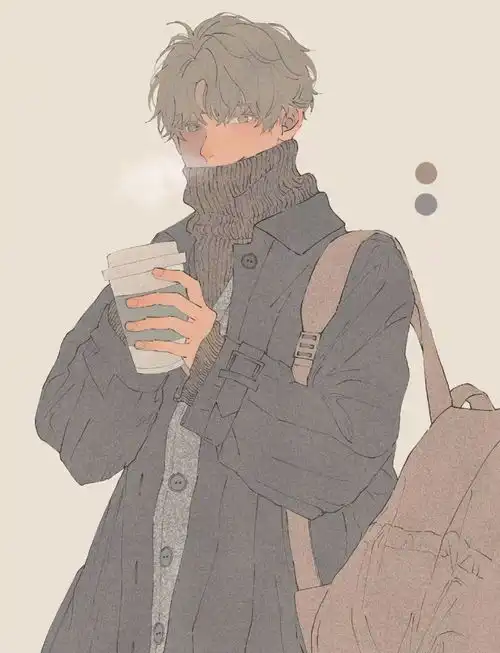 日本画师笔下的帅气冬日男友