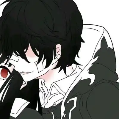 动漫黑暗情侣头像一对又丧又酷情头一左一右