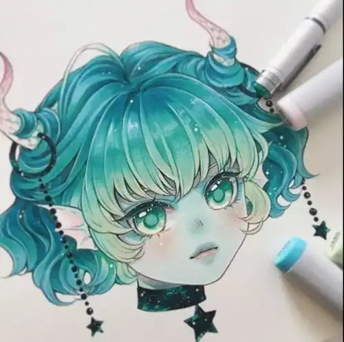 马克笔手绘十二星座头像,快来pick你的星座吧