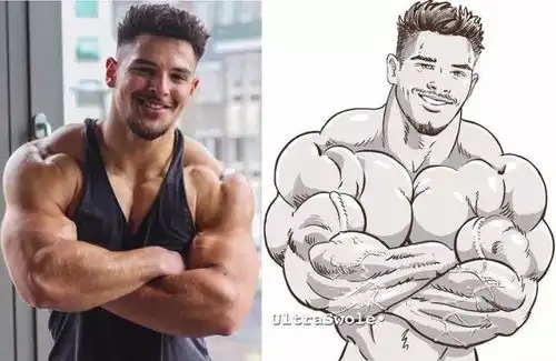 当肌肉男被画成漫画肌肉男,这也太帅了吧