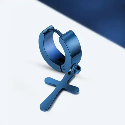 耳钉韩版男女黑色社会个性钛钢耳饰有耳洞耳夹霸气潮男耳扣男耳环