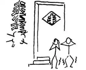 鞭炮简笔画爆竹和年