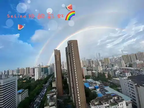 雨后彩虹也能上热搜,绚丽彩虹,美好期许