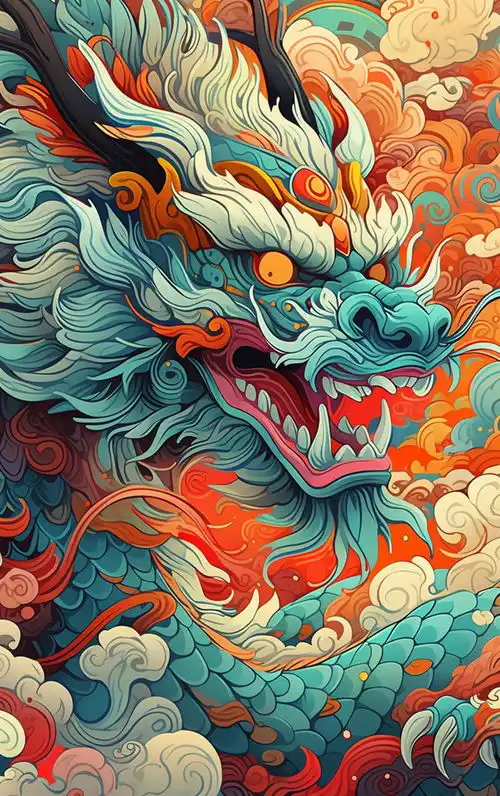 霸气龙元素插画背景素材图片广告素材下载至来源处