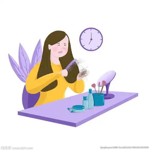 女性脱发插画元素图片