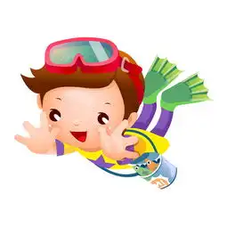 可爱小男孩潜水图片素材psd模板下载1.62mb居家物品大全生活工作