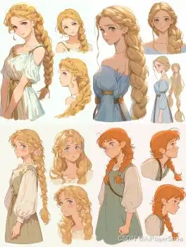 记录midjourney动漫角色设计提示词