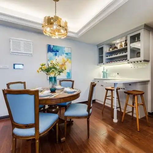 半山中庭,三居室美式风格案例