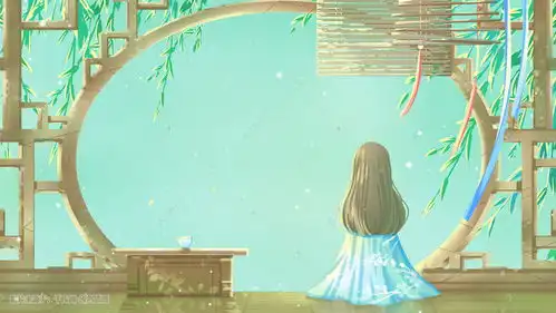 绿色唯美卡通治愈古风夏季夏天夏日配图插画图片千库网