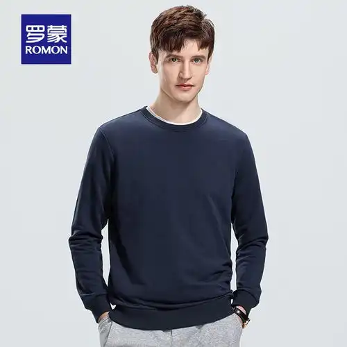 真维斯男装时尚套头衫2024春季圆领英文标语图案长袖卫衣kc黑色2010190108bxxl