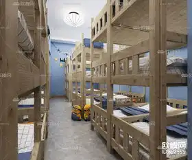 现代男生宿舍儿童床3d模型