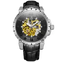 宾格binger手表男表全自动机械表运动防水镂空机械手表夜光指针