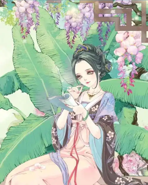 古风唯美插画古风手绘画,气质高雅,明艳动人的古风美人