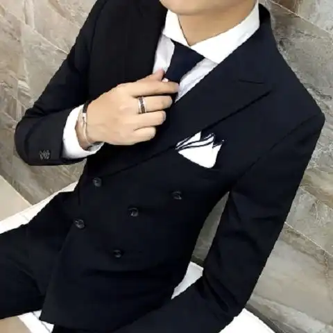 双排扣西服套装男士三件套韩版修身休闲小西装英伦男结婚礼服春装