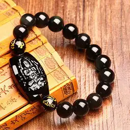 奈唯黑曜石十二生肖八大本命佛手链12mm任选其一附证书图片大全邮乐官方网站