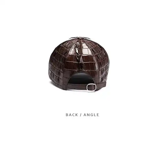 小童马鳄鱼皮棒球帽黑色真皮男女通用鸭舌帽