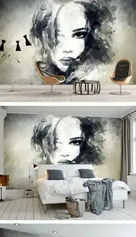 tif不分层美容店背景墙