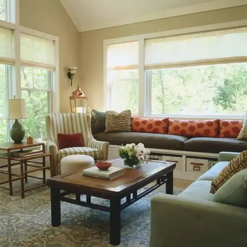 东南亚客厅飘窗落地窗案例展示效果图