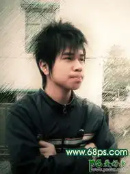 ps调出颓废效果的小男孩空间照片7