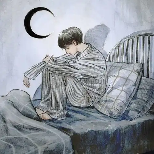 头像插画悠闲学习美好意境by山