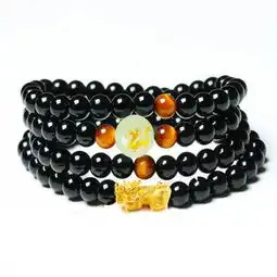 黑曜石夜光手链貔貅手串招财辟邪转运男女款