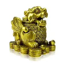 开光开光黄铜飞貔貅摆件踏钱元宝飞皮丘家居风水工艺品招财镇宅