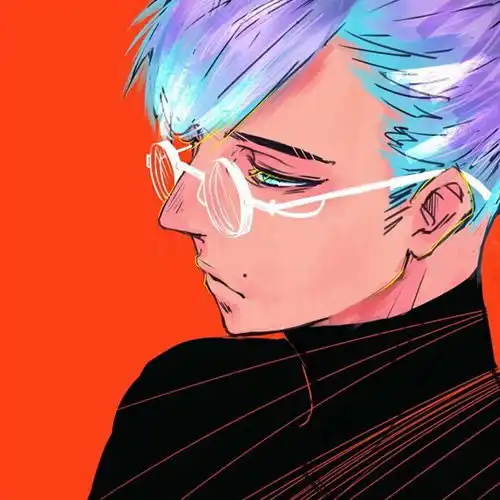 戴眼镜的彩妆男人