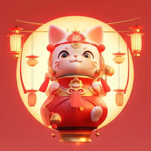 简约卡通3d招财猫素材图片海报设计下载请至来源处